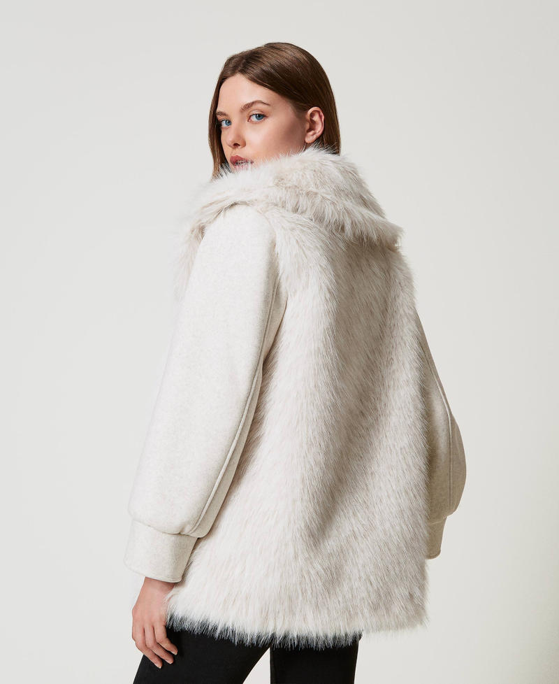 Scee by twin set Cappotto in panno e faux fur Hotsell