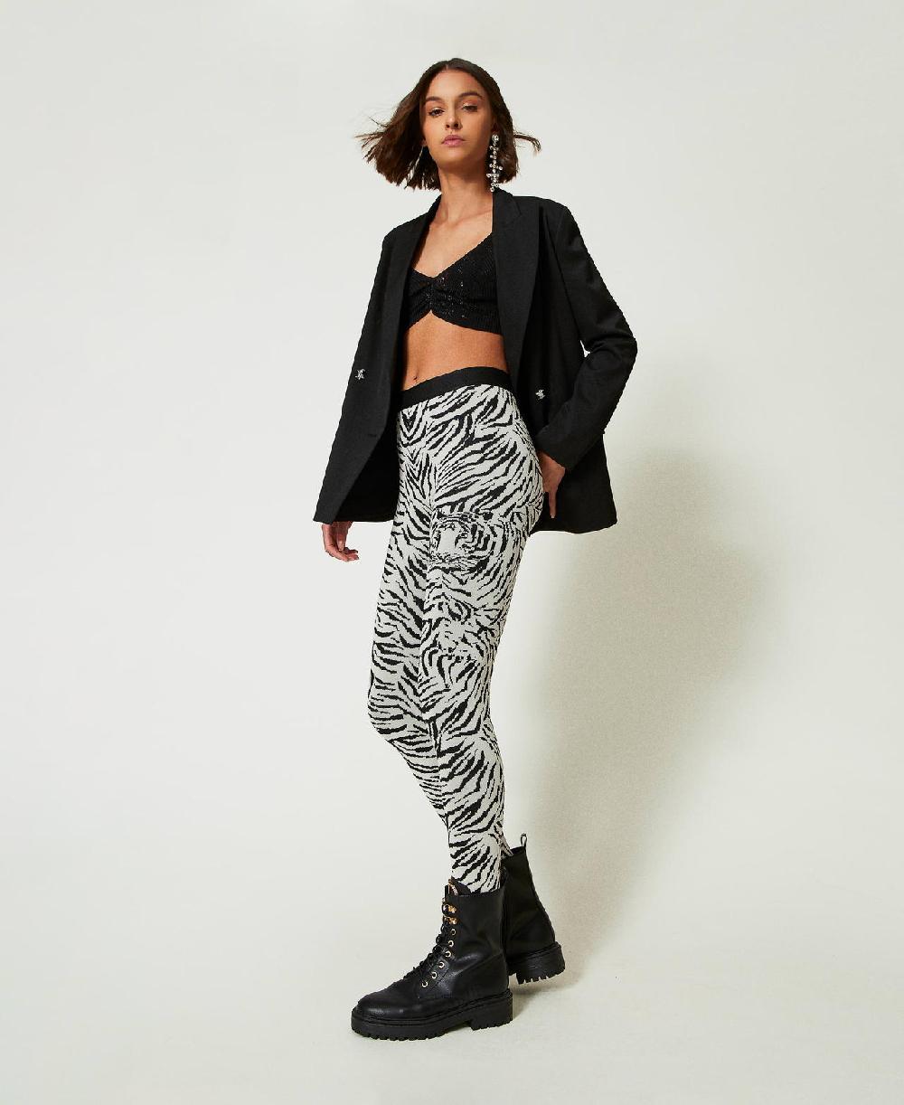 Scee by twin set Leggings MYFO in maglia jacquard Vendite Flash