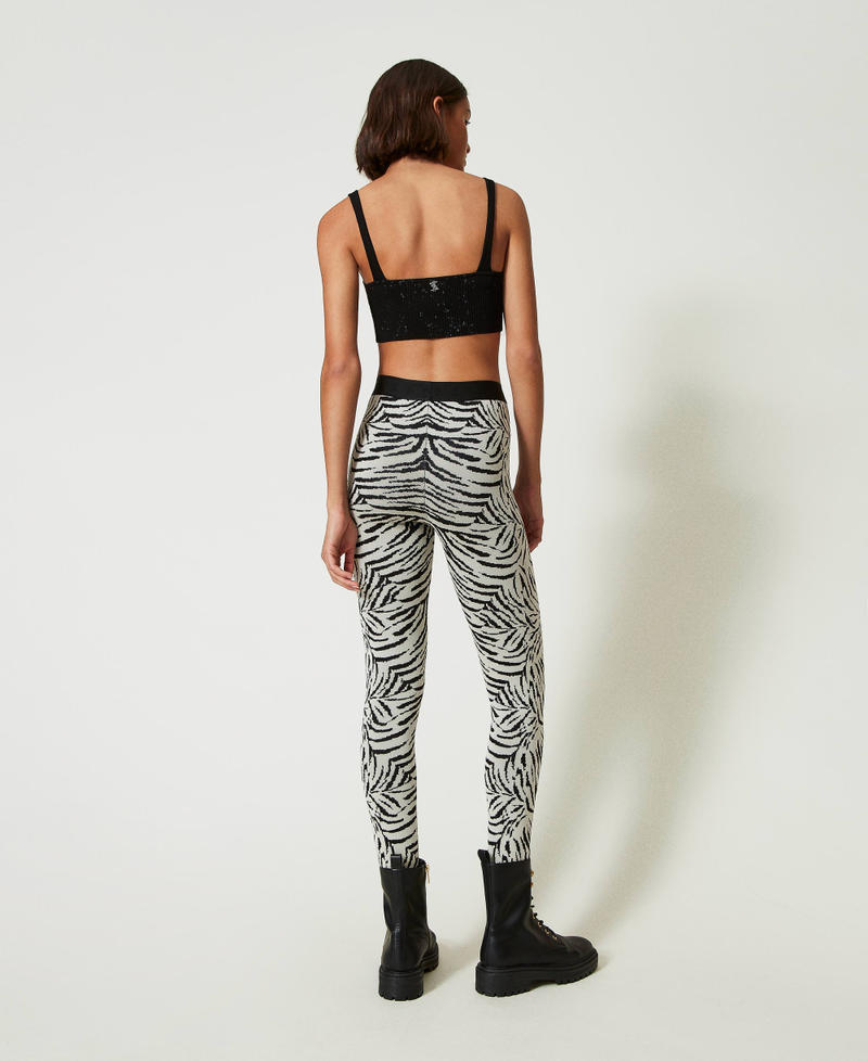 Scee by twin set Leggings MYFO in maglia jacquard Vendite Flash