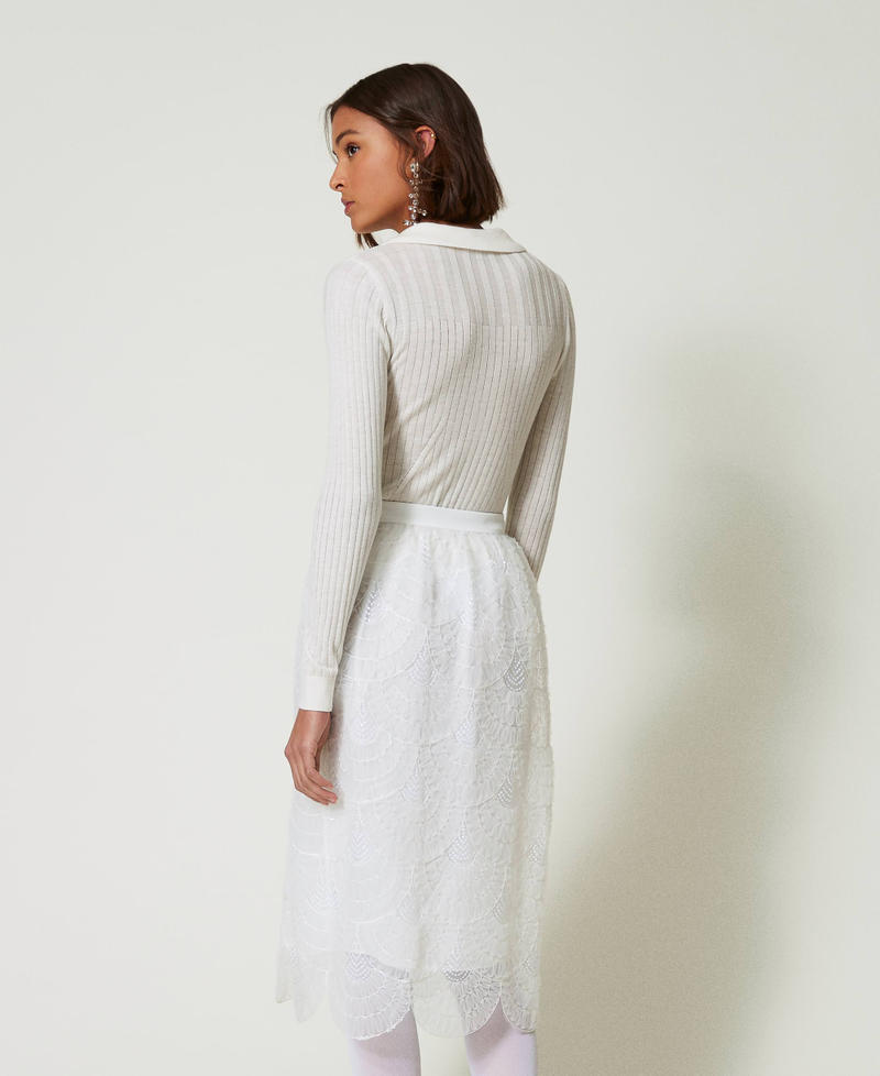 Scee by twin set Gonna longuette in organza con ricami Moda