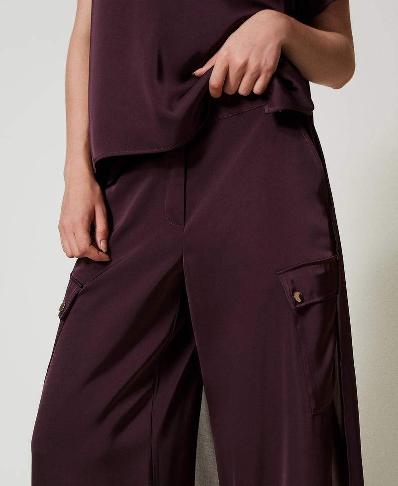 Scee by twin set Pantaloni cargo in raso Sconto di tempo limitato
