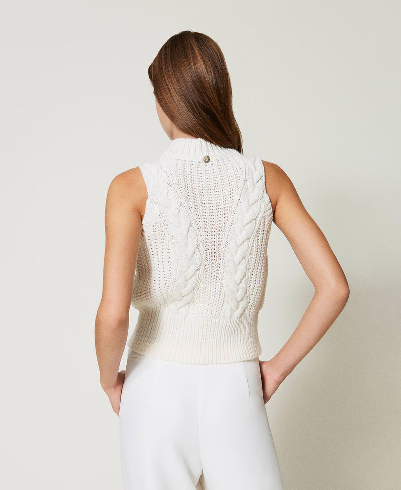 Scee by twin set Top in maglia con coste e trecce Offerta speciale