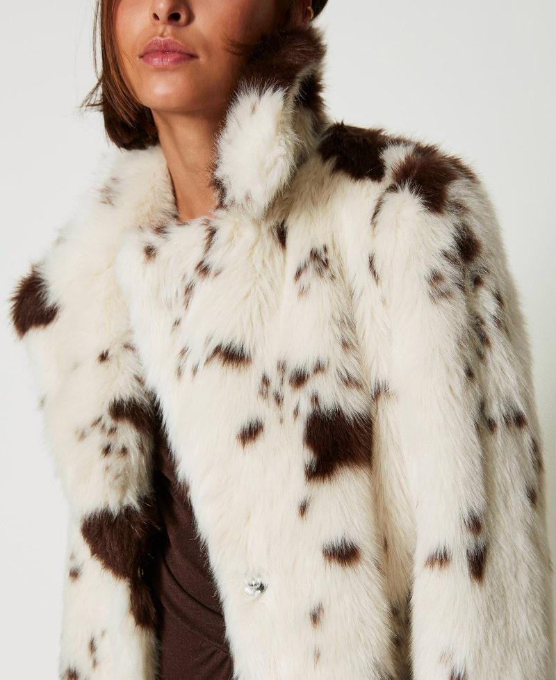 Scee by twin set Cappotto lungo in faux fur Flash Sale