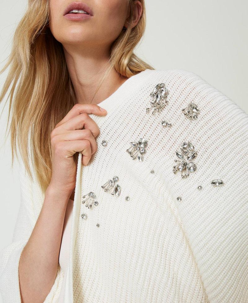 Scee by twin set Poncho in maglia con ricami Shopping online