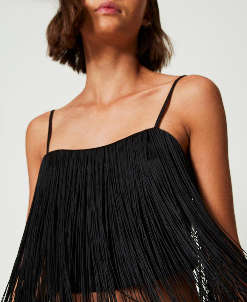Scee by twin set Top corto MYFO con frange Latest fashion