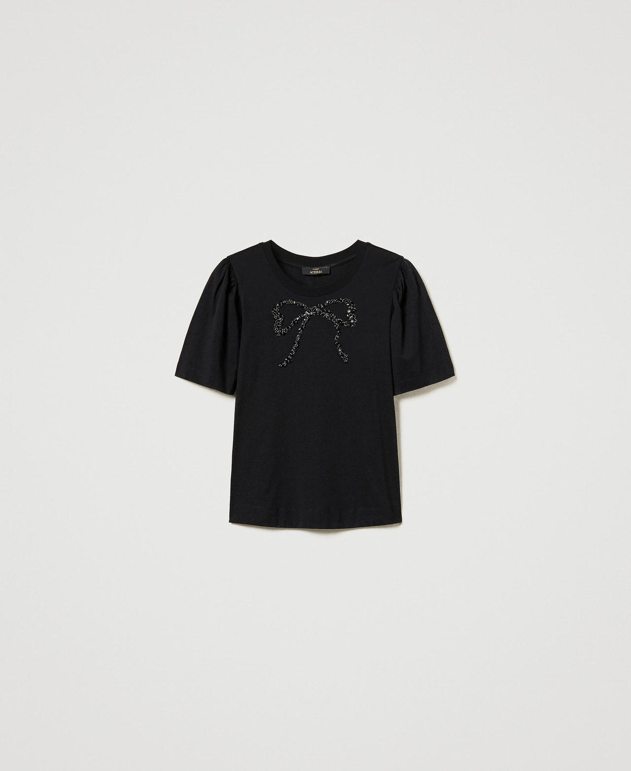 Scee by twin set T-shirt con ricamo a fiocco