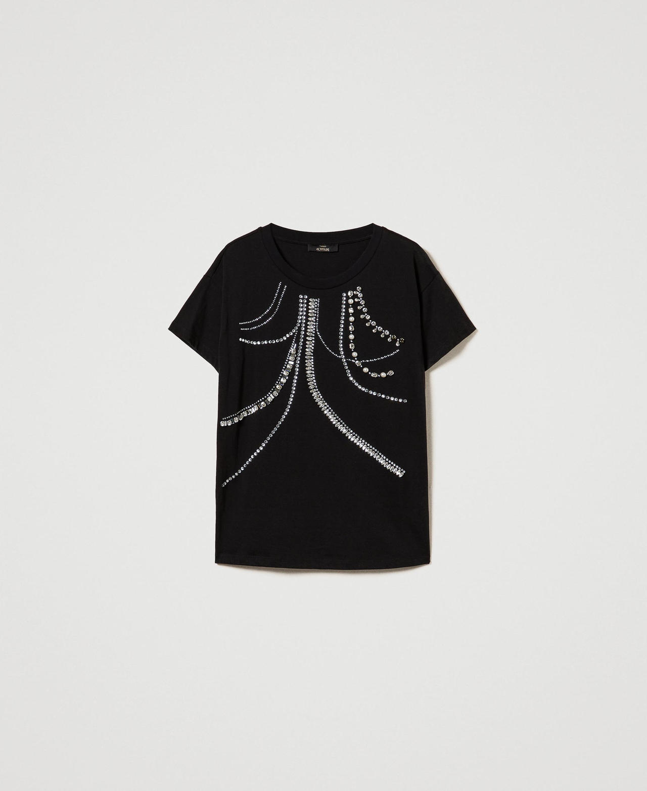 Scee by twin set T-shirt con ricami e perle Offerte esclusive