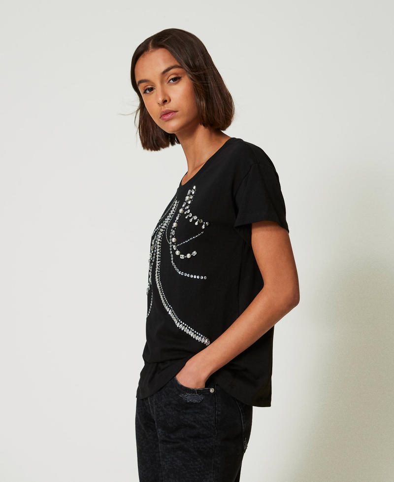 Scee by twin set T-shirt con ricami e perle Offerte esclusive