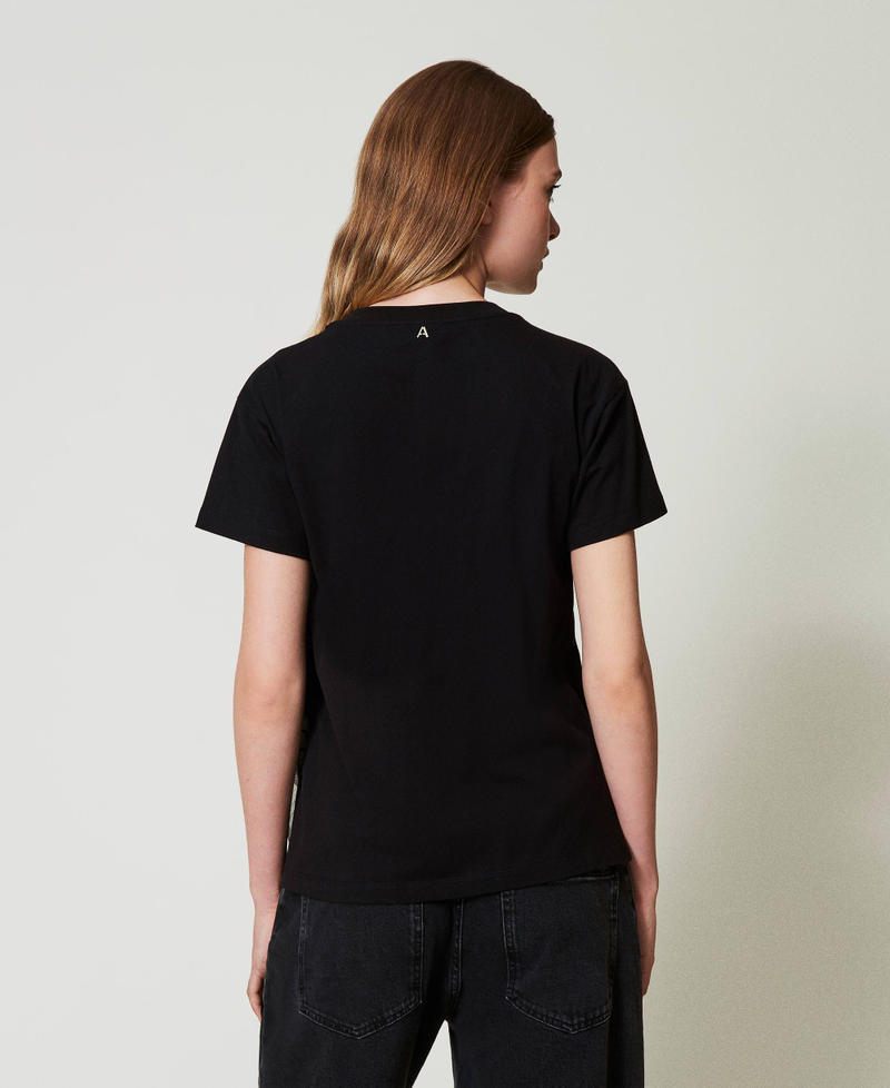 Scee by twin set T-shirt con volant in creponne Grandi sconti