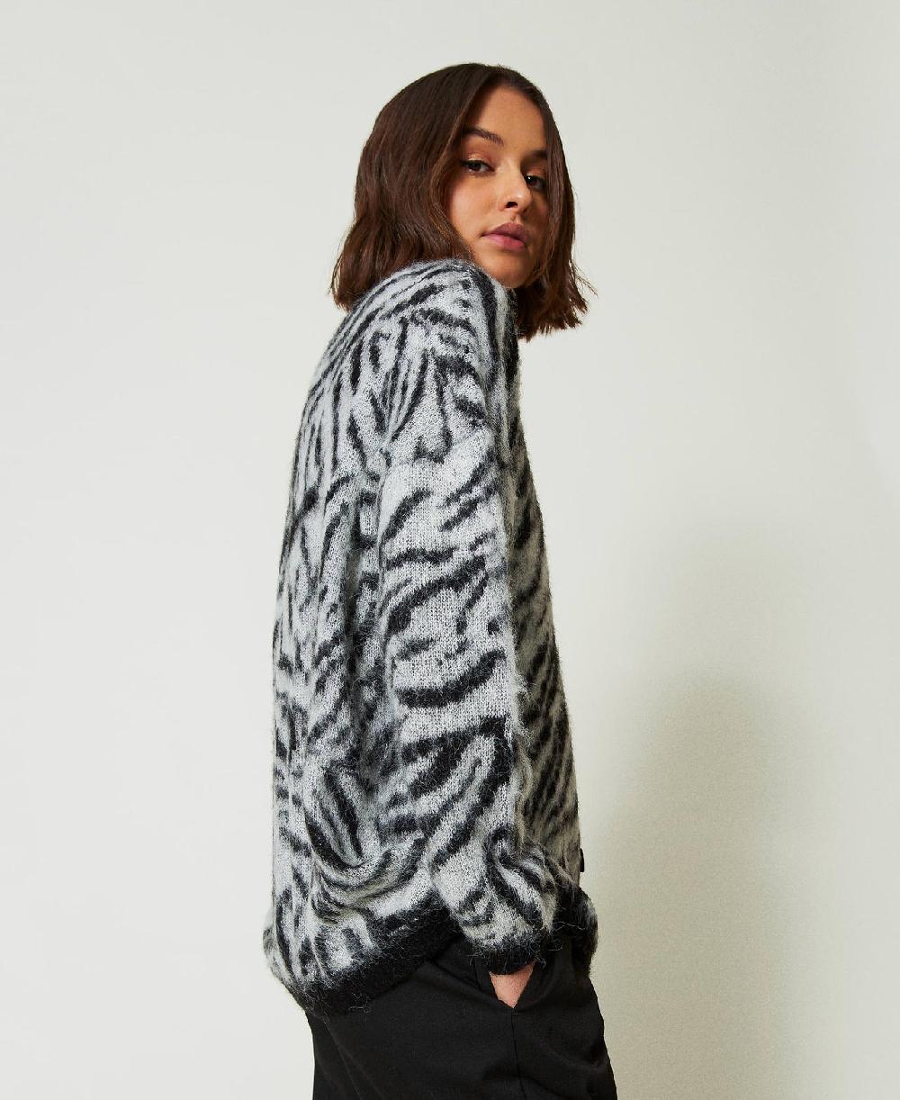 Scee by twin set Cardigan MYFO jacquard animalier Liquidazione