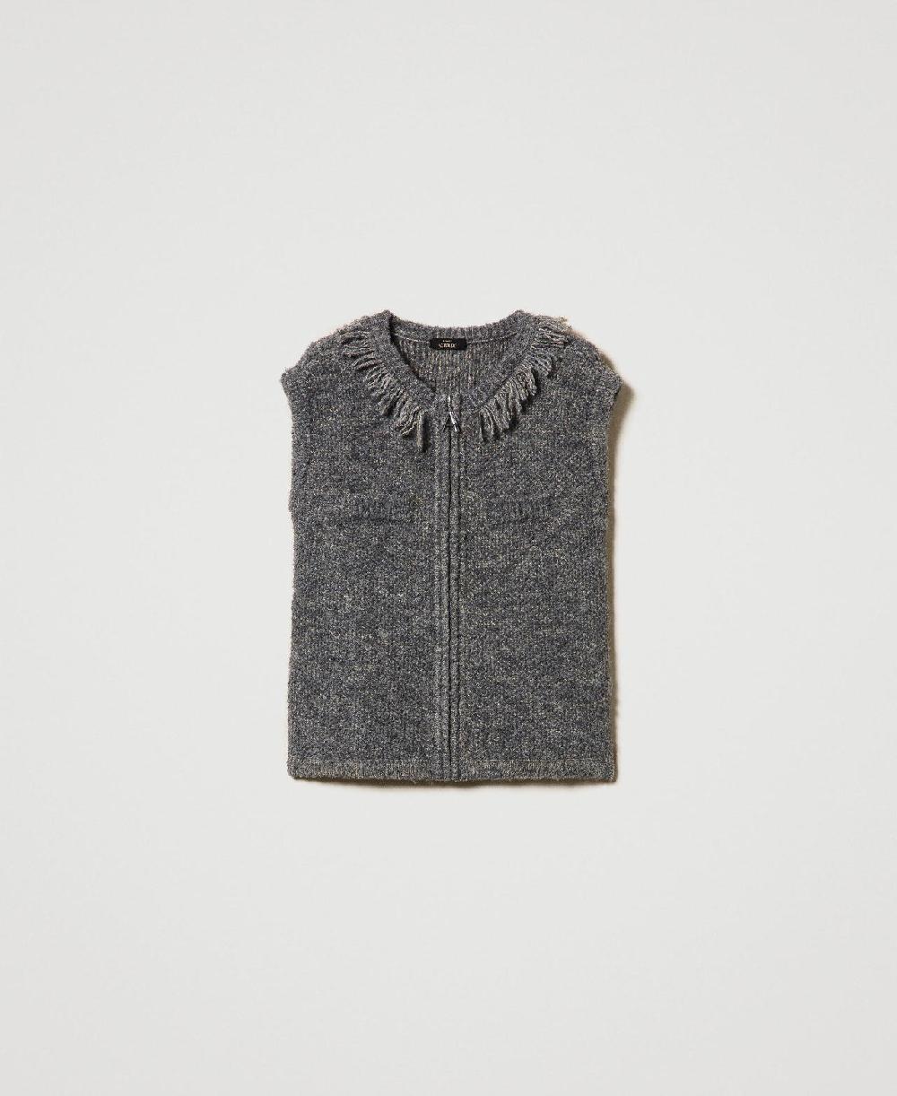 Scee by twin set Gilet in maglia bouclé riciclata