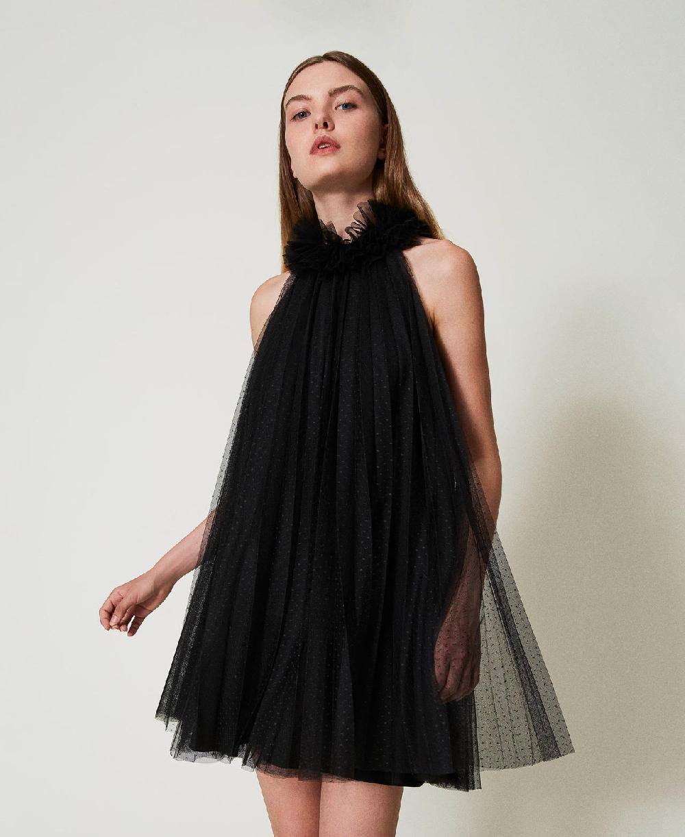 Scee by twin set Abito corto in tulle plissé Offerte giornaliere
