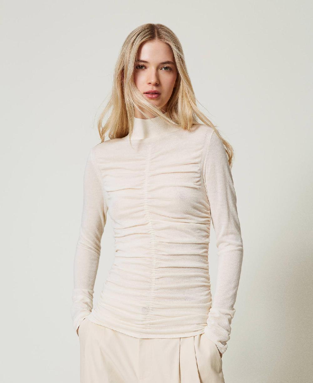 Scee by twin set Maglia lupetto con arricciatura Offerta settimanale