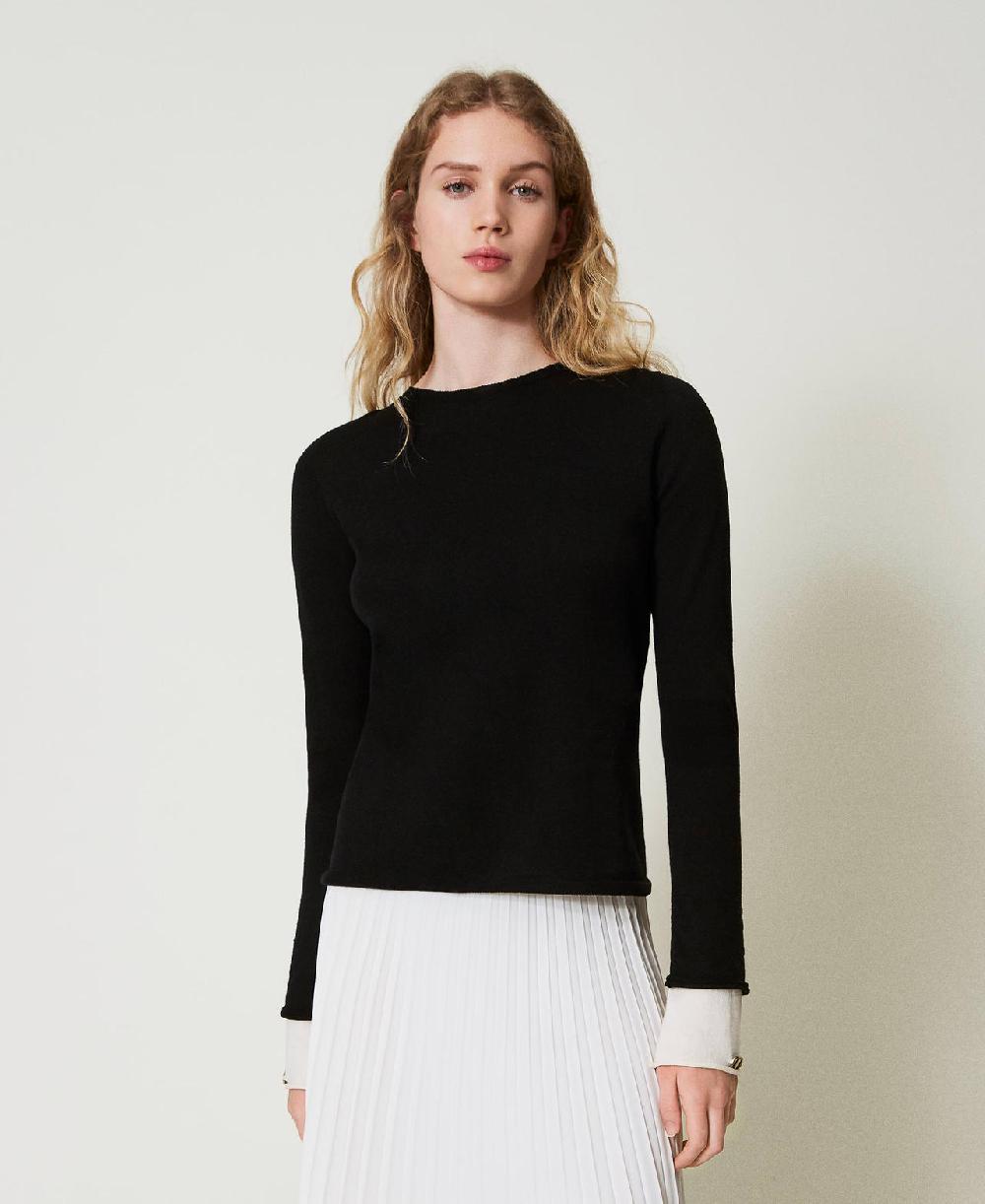 Scee by twin set Maglia con dettagli a contrasto e Oval T Ultimi tre giorni