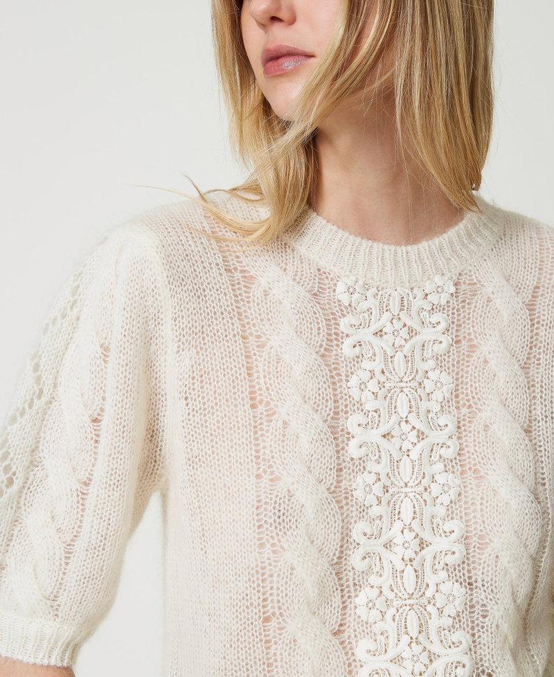 Scee by twin set Maglia in lana e mohair con pizzo Ultimi due giorni