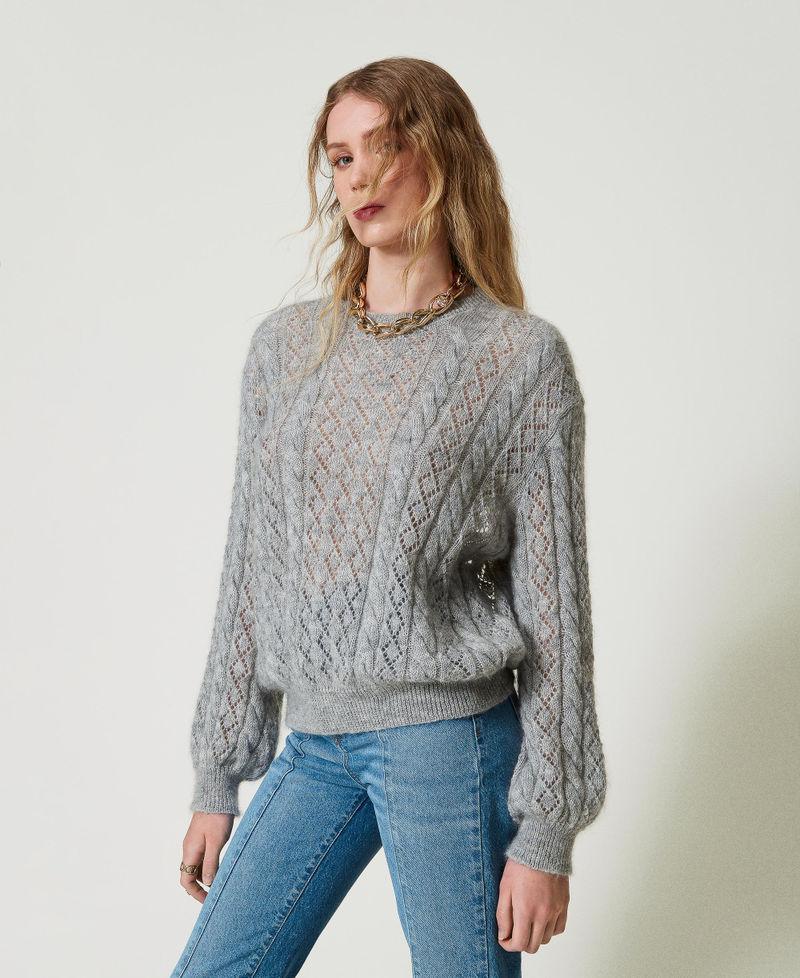 Scee by twin set Maglia in misto mohair con trecce e oblò Fino al 50% di sconto