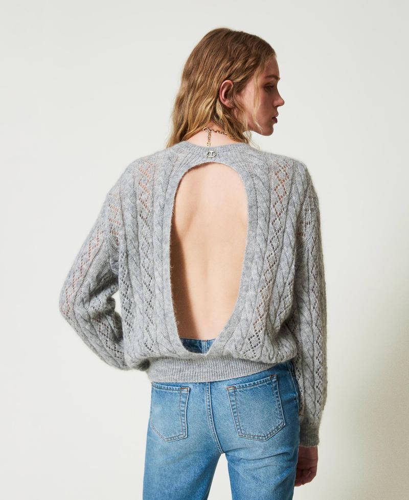 Scee by twin set Maglia in misto mohair con trecce e oblò Fino al 50% di sconto