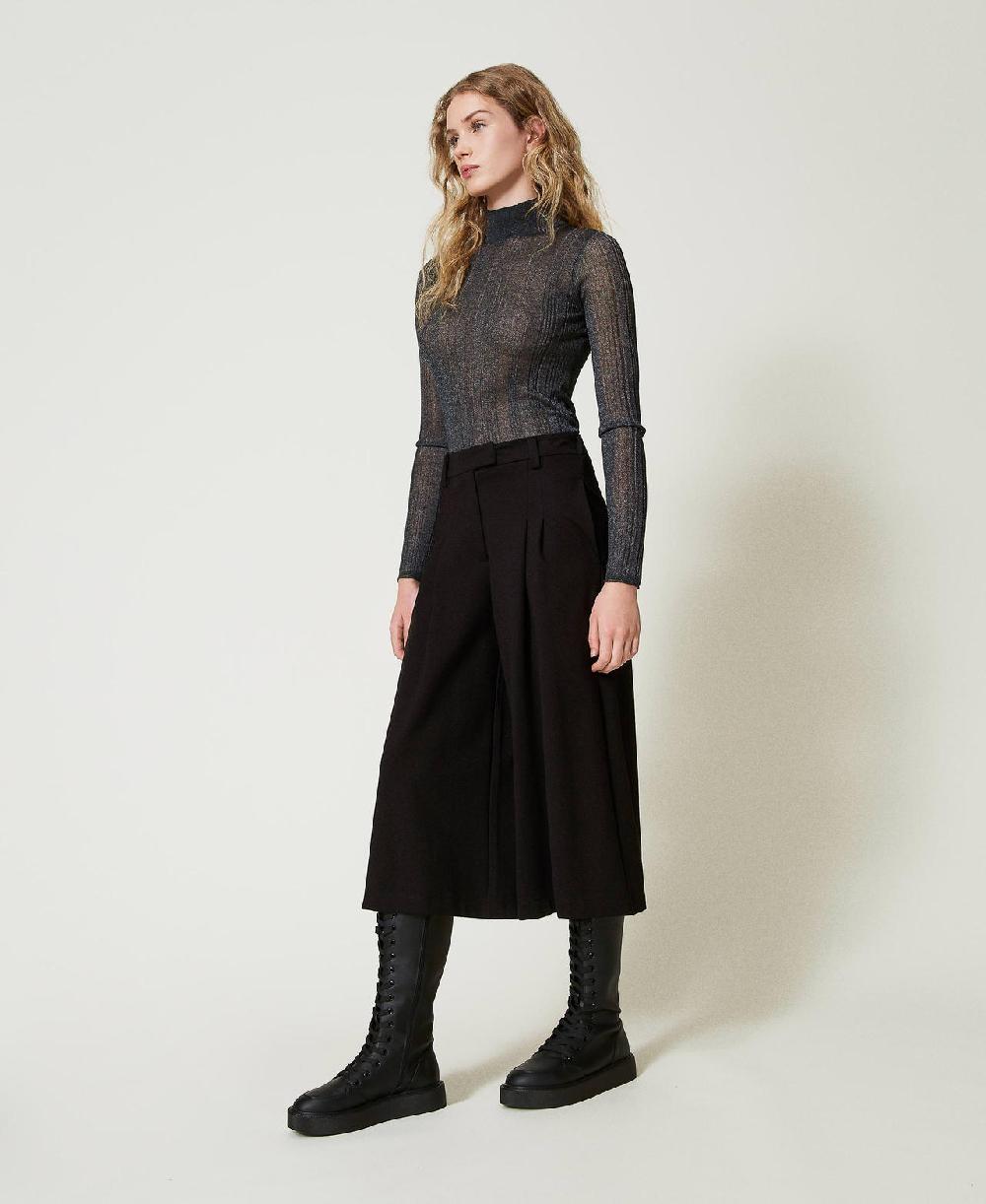 Scee by twin set Pantaloni cropped a vita alta Fino al 65% di sconto