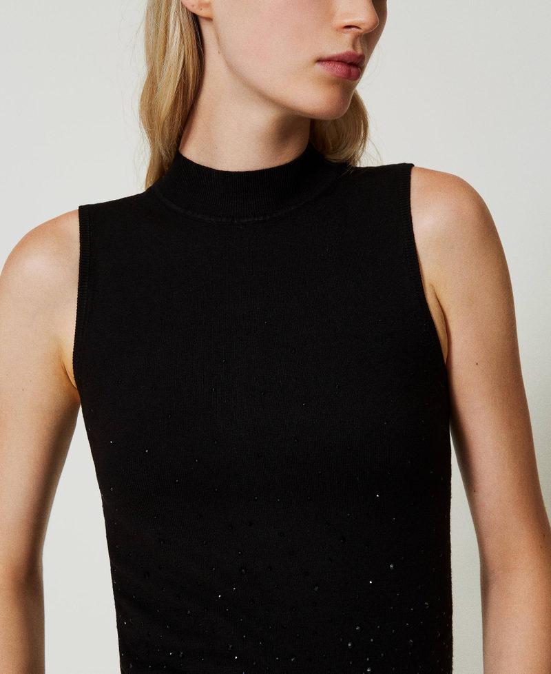 Scee by twin set Top in maglia con strass in dégradé Fino al 55% di sconto