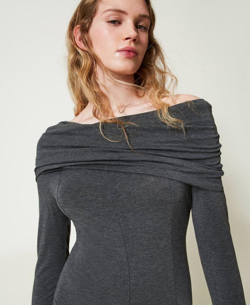 Scee by twin set Abito longuette in jersey con ricamo logo Discount Store per i nuovi prodotti