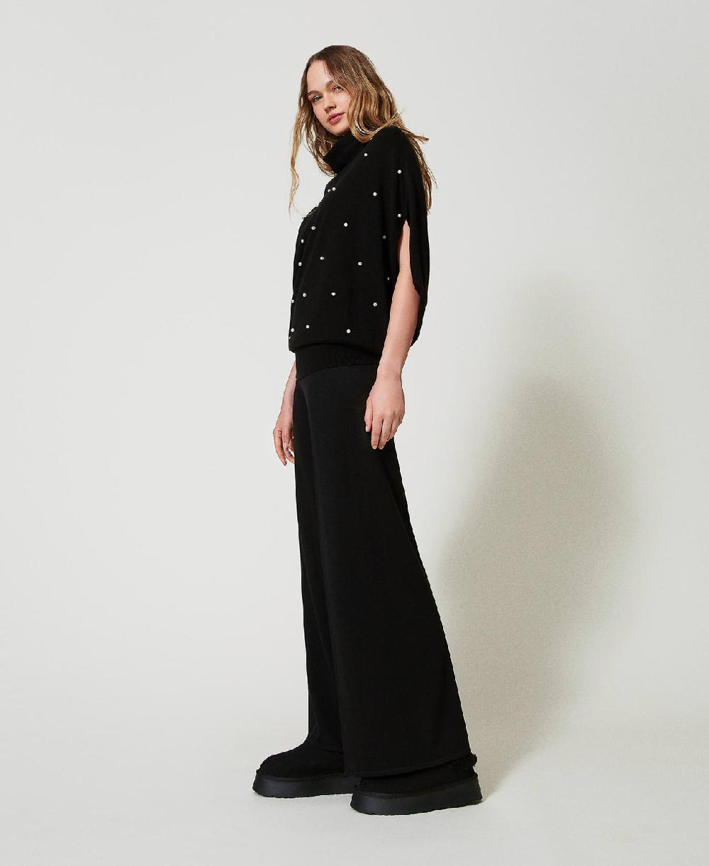 Scee by twin set Pantaloni a palazzo in misto lana Super sconto
