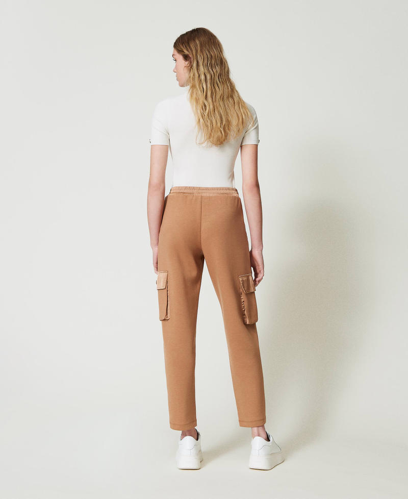 Scee by twin set Pantaloni cargo in tessuto scuba e raso Enormi sconti