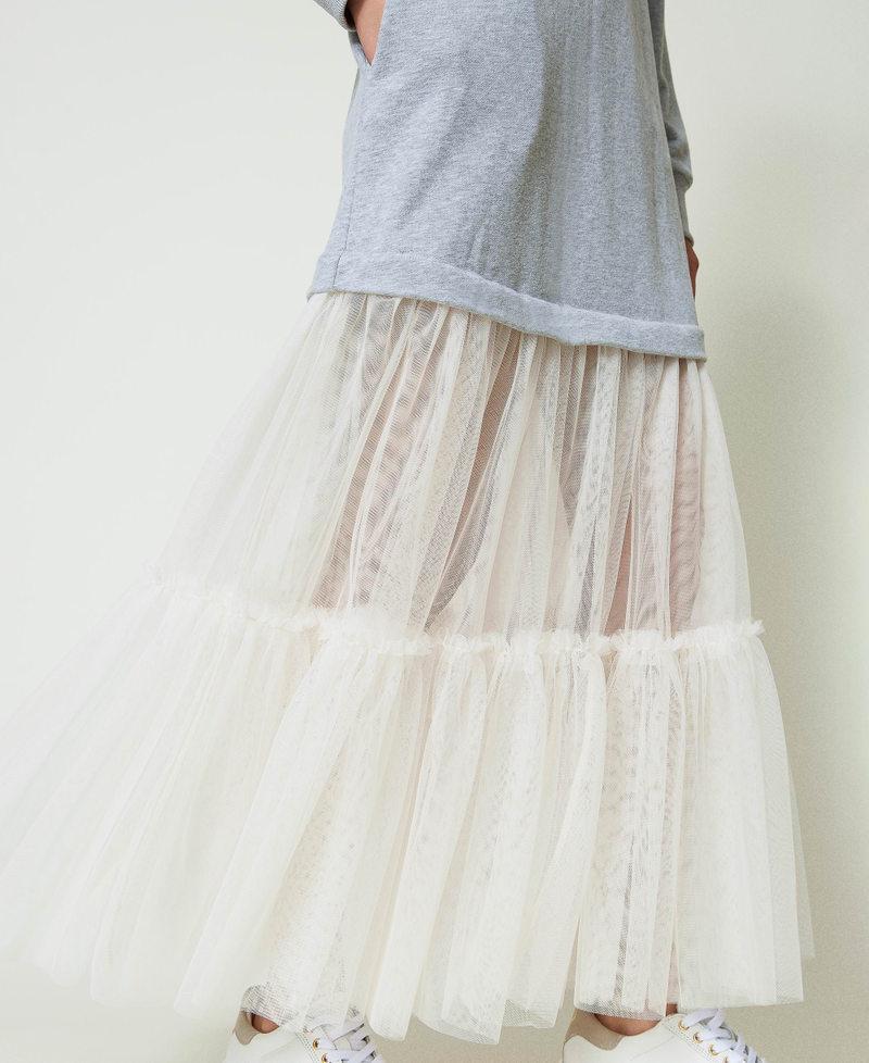 Scee by twin set Abito lungo in felpa e tulle Trasporto libero internazionale