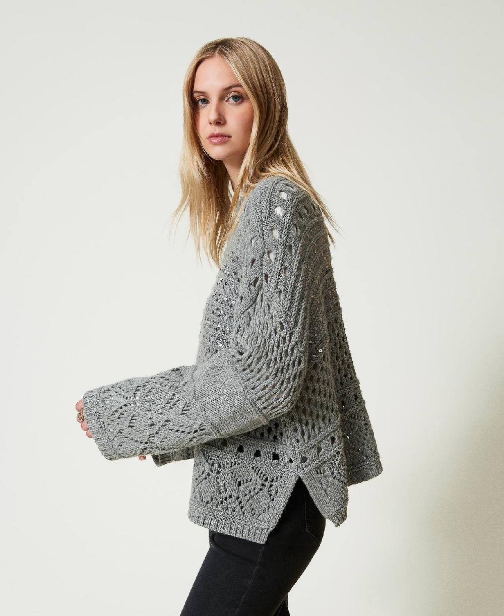 Scee by twin set Maglia in misto lana con paillettes Officina