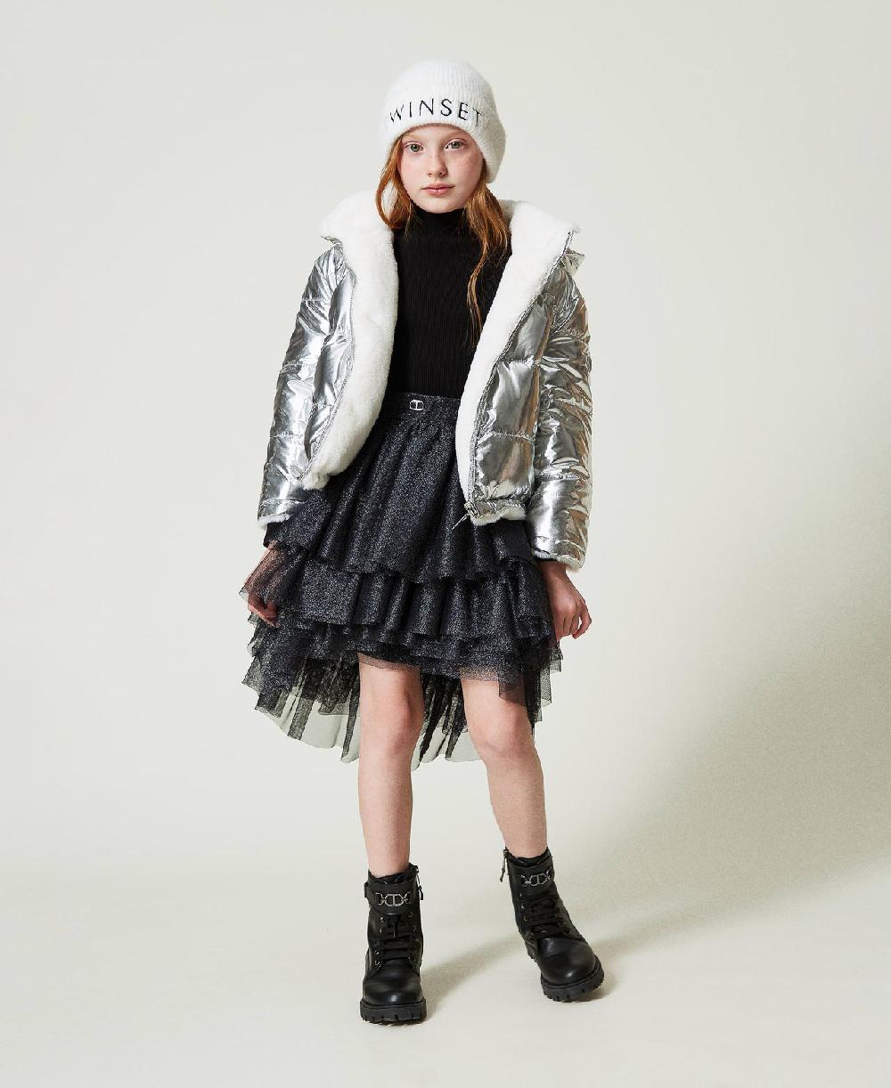 Scee by twin set Giacca reversibile in faux fur Black Friday Prezzi