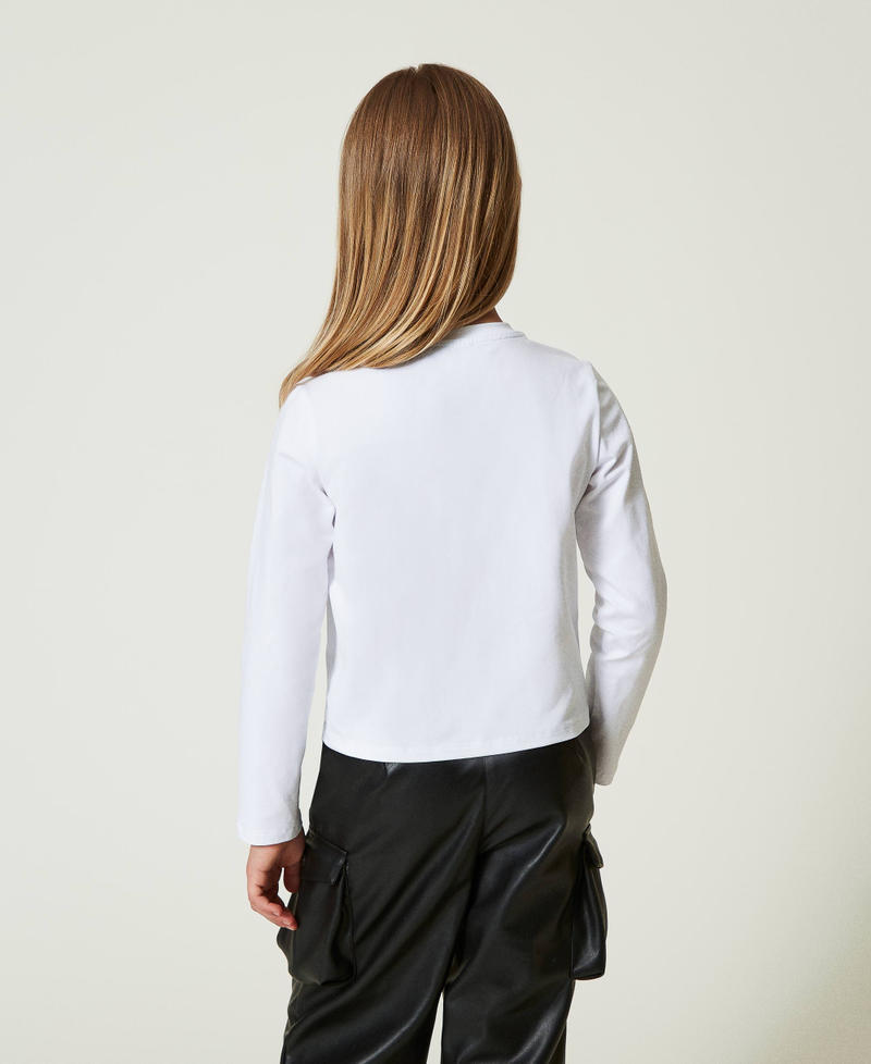 Scee by twin set T-shirt con stampa e strass In vendita