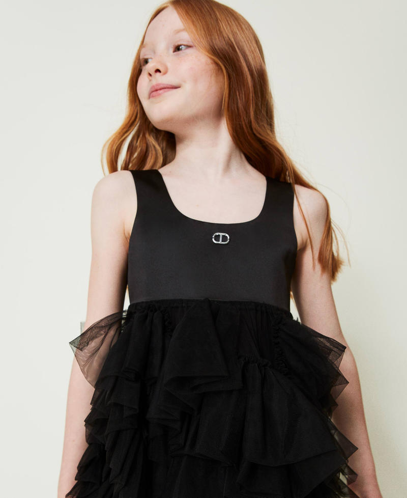Scee by twin set Abito corto con volant in tulle 2025
