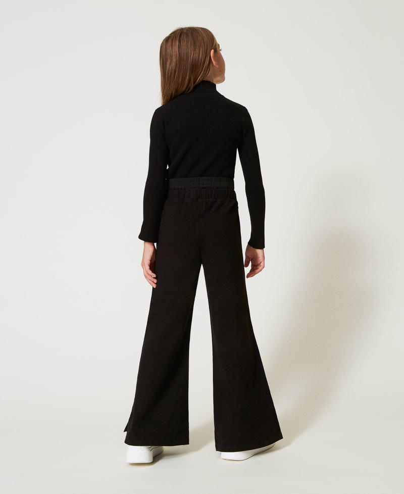 Scee by twin set Pantaloni a palazzo in felpa con logo In Linea
