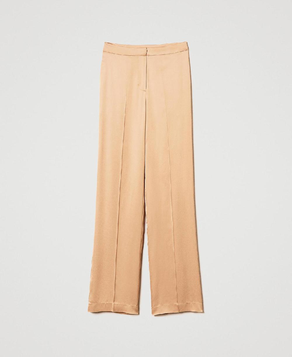 Scee by twin set Pantaloni straight leg in raso Shopping Online