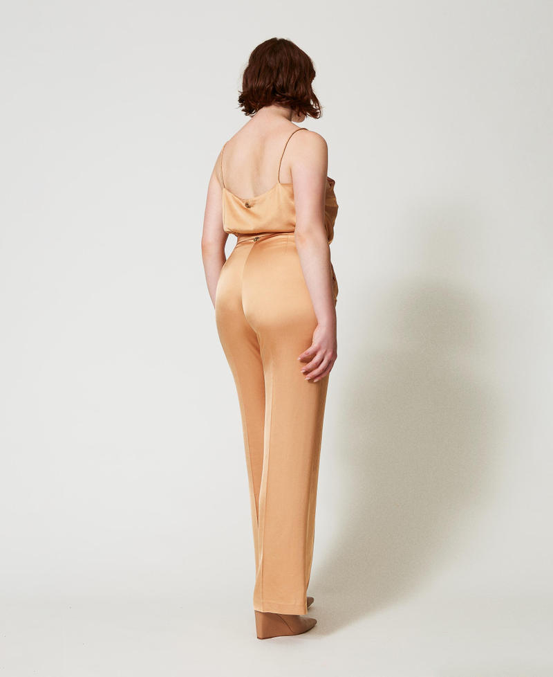 Scee by twin set Pantaloni straight leg in raso Shopping Online