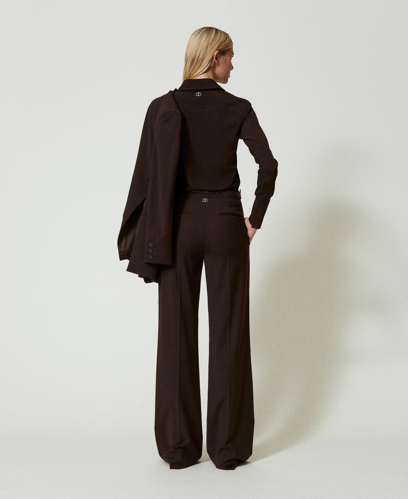 Scee by twin set Pantaloni a vita alta in lana stretch Sottocosto