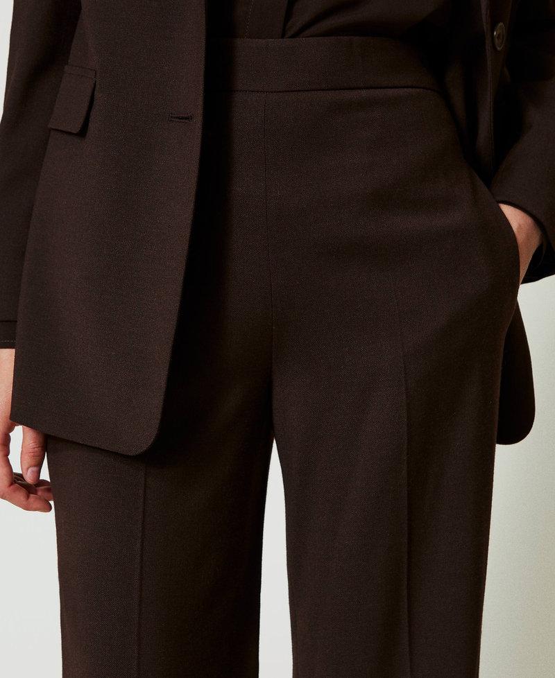 Scee by twin set Pantaloni a vita alta in lana stretch Sottocosto