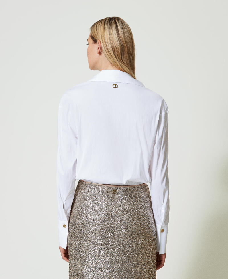 Scee by twin set Blusa in popeline con incrocio Presa