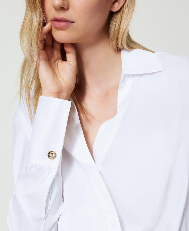 Scee by twin set Blusa in popeline con incrocio Presa
