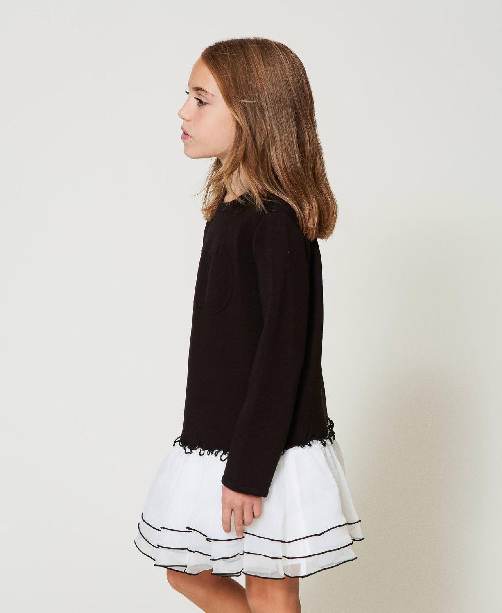 Scee by twin set Abito corto in tessuto scuba e organza Online