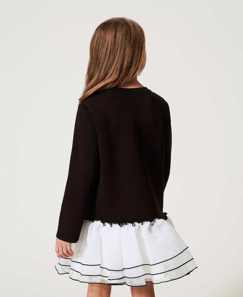 Scee by twin set Abito corto in tessuto scuba e organza Online