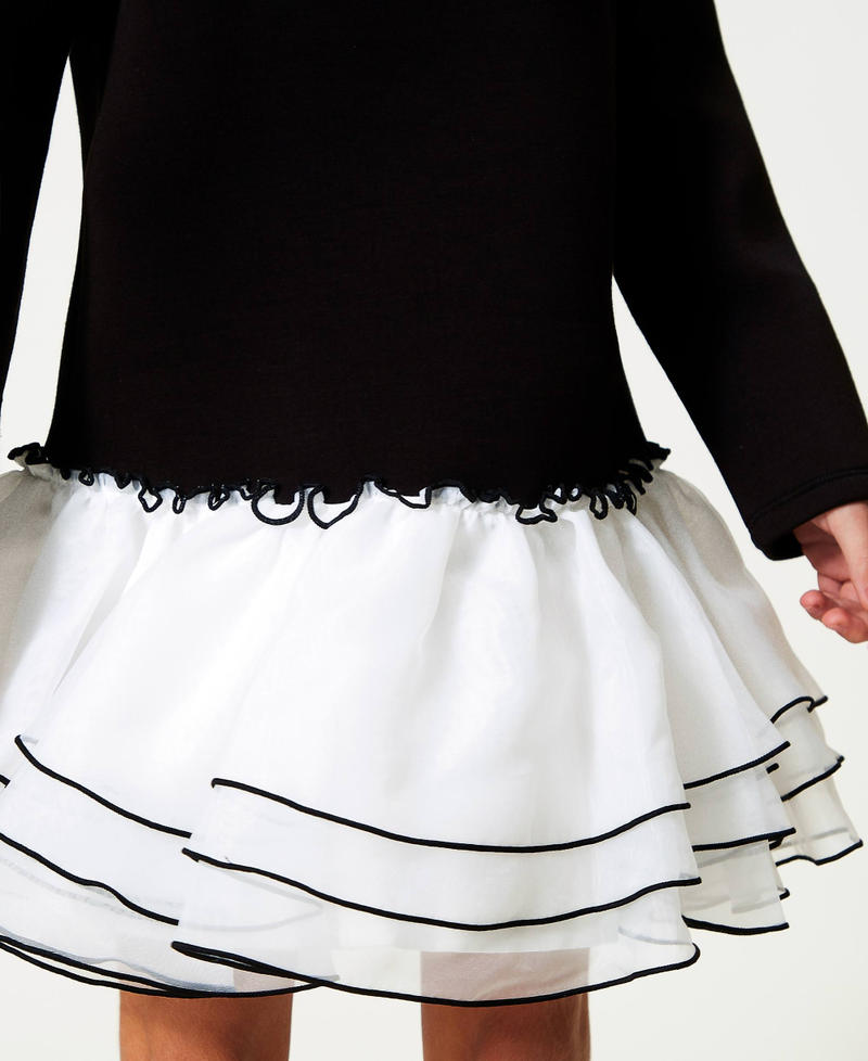 Scee by twin set Abito corto in tessuto scuba e organza Online