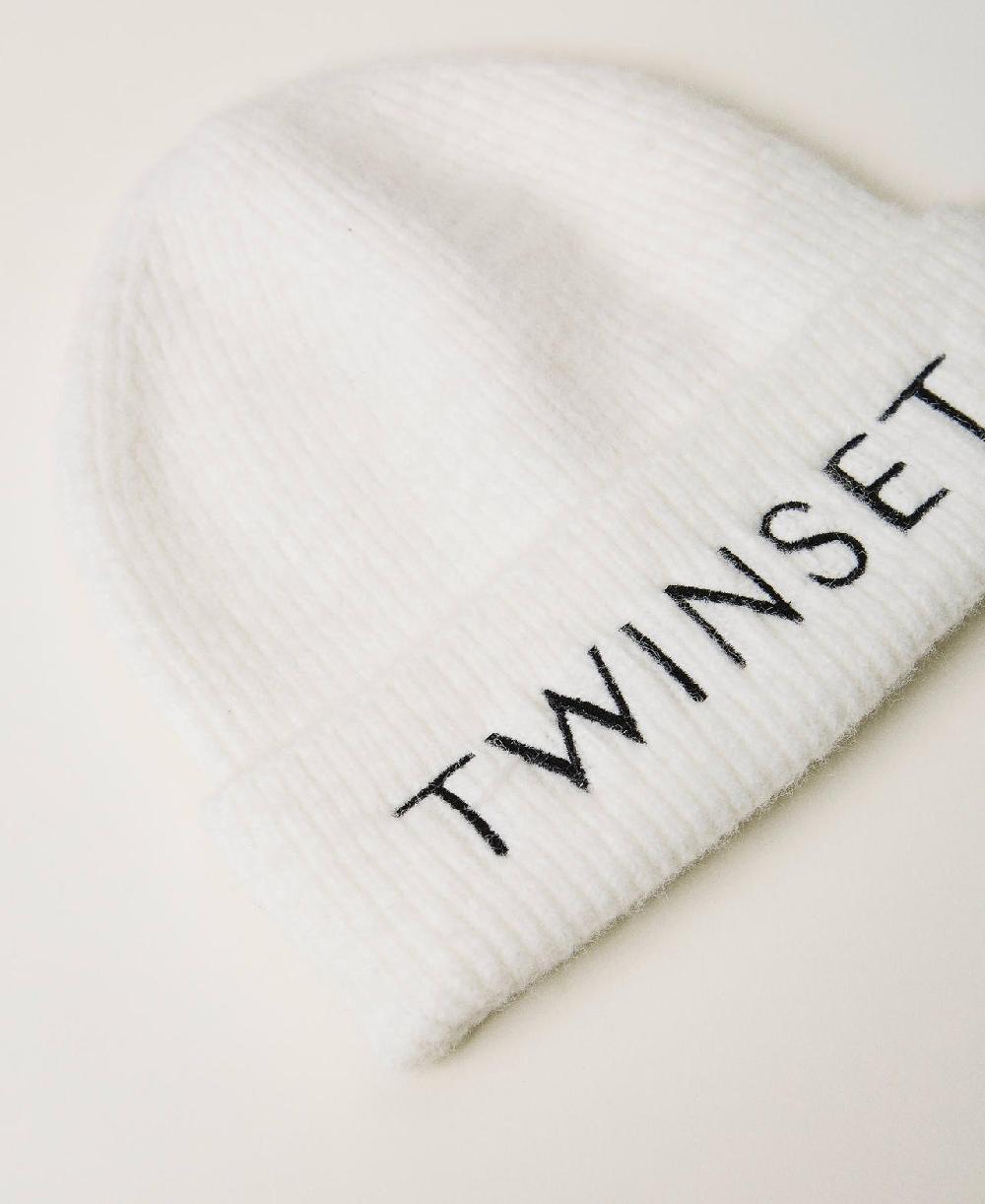 Scee by twin set Cuffia in maglia con ricamo logo Vendita Calda