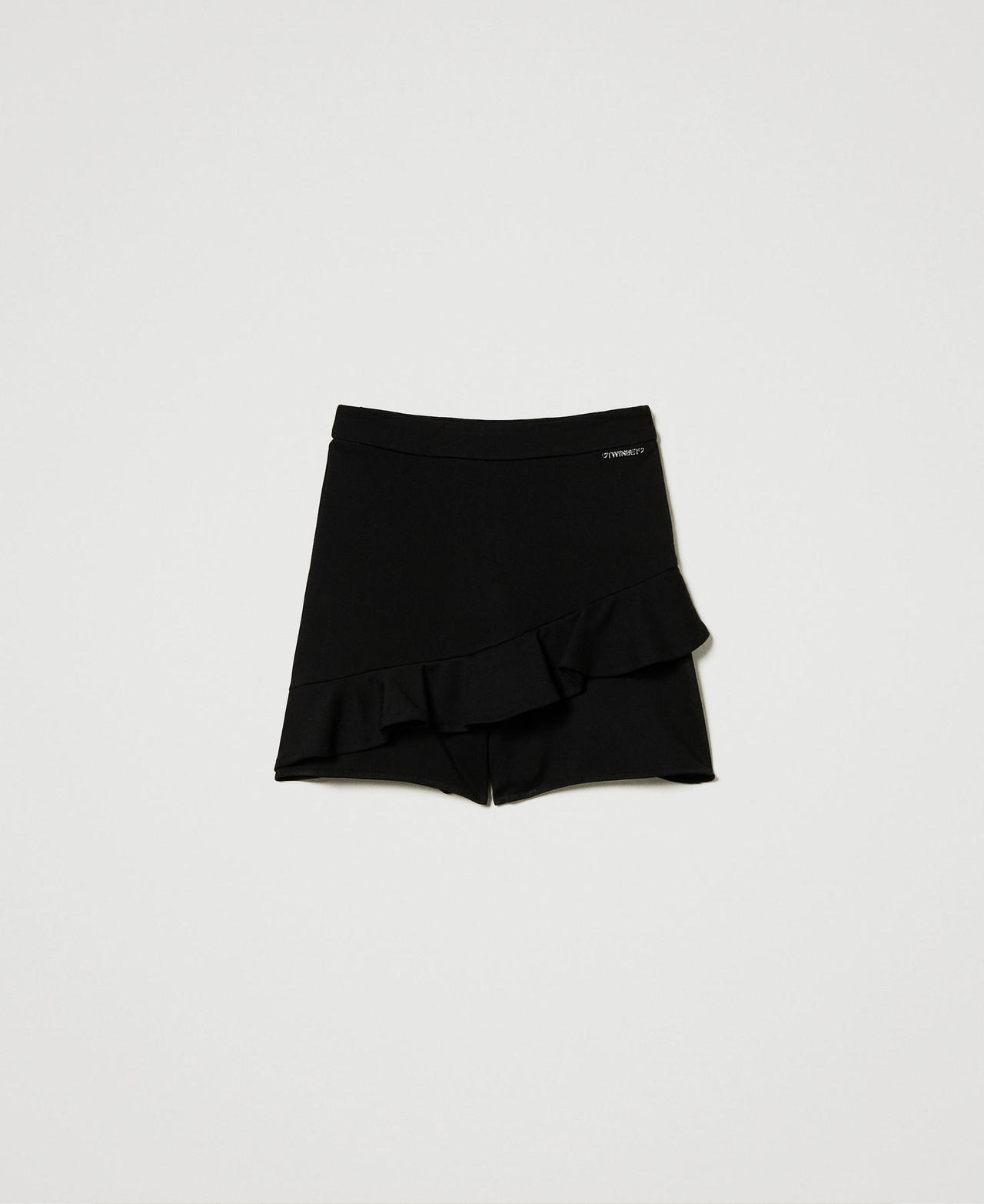 Scee by twin set Shorts con volant e logo Vendita Economica