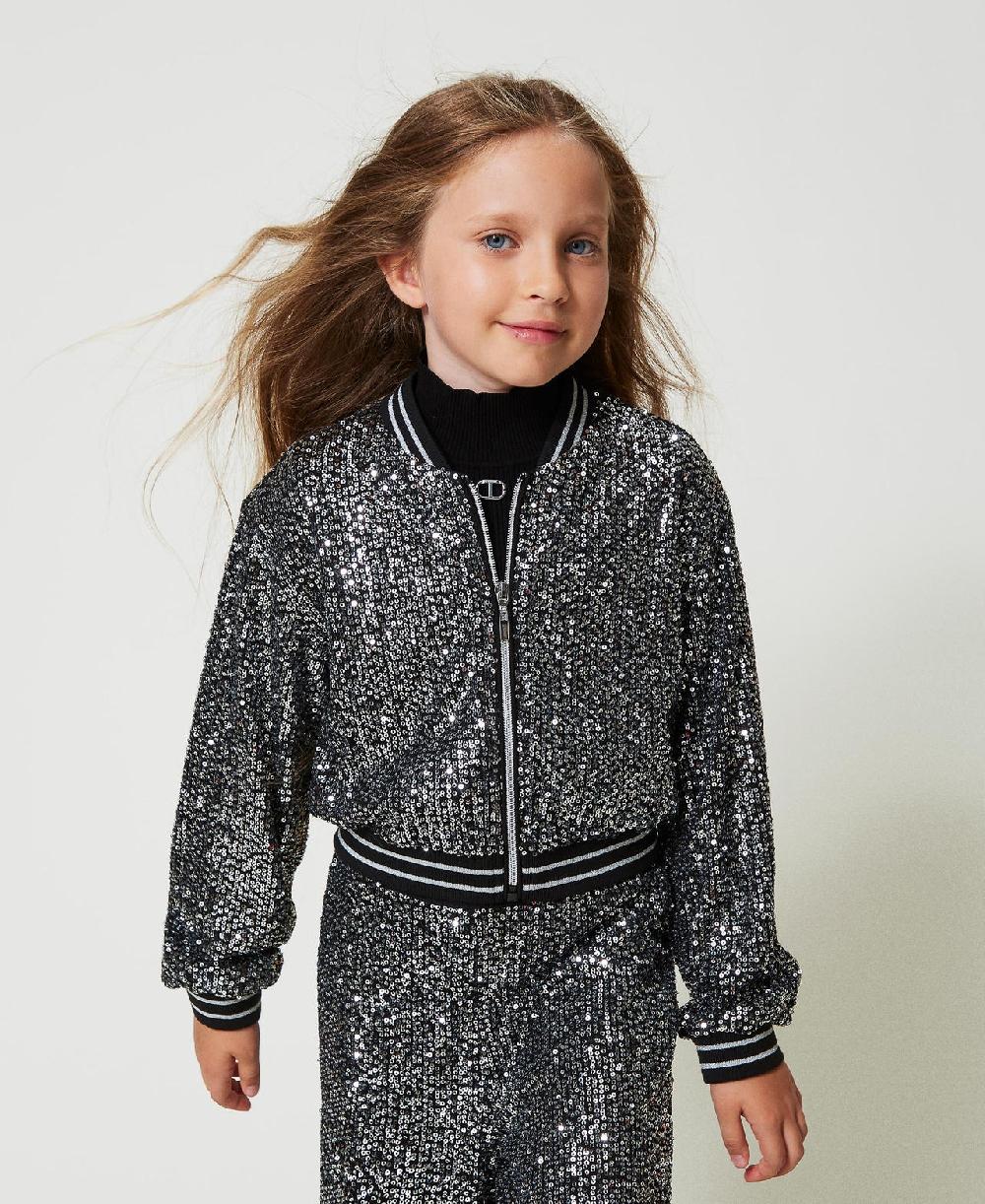 Scee by twin set Bomber in full paillettes Saldi Di Fabbrica