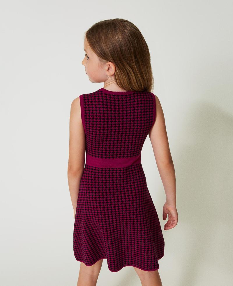 Scee by twin set Abito corto in maglia jacquard pied de poule In Saldo
