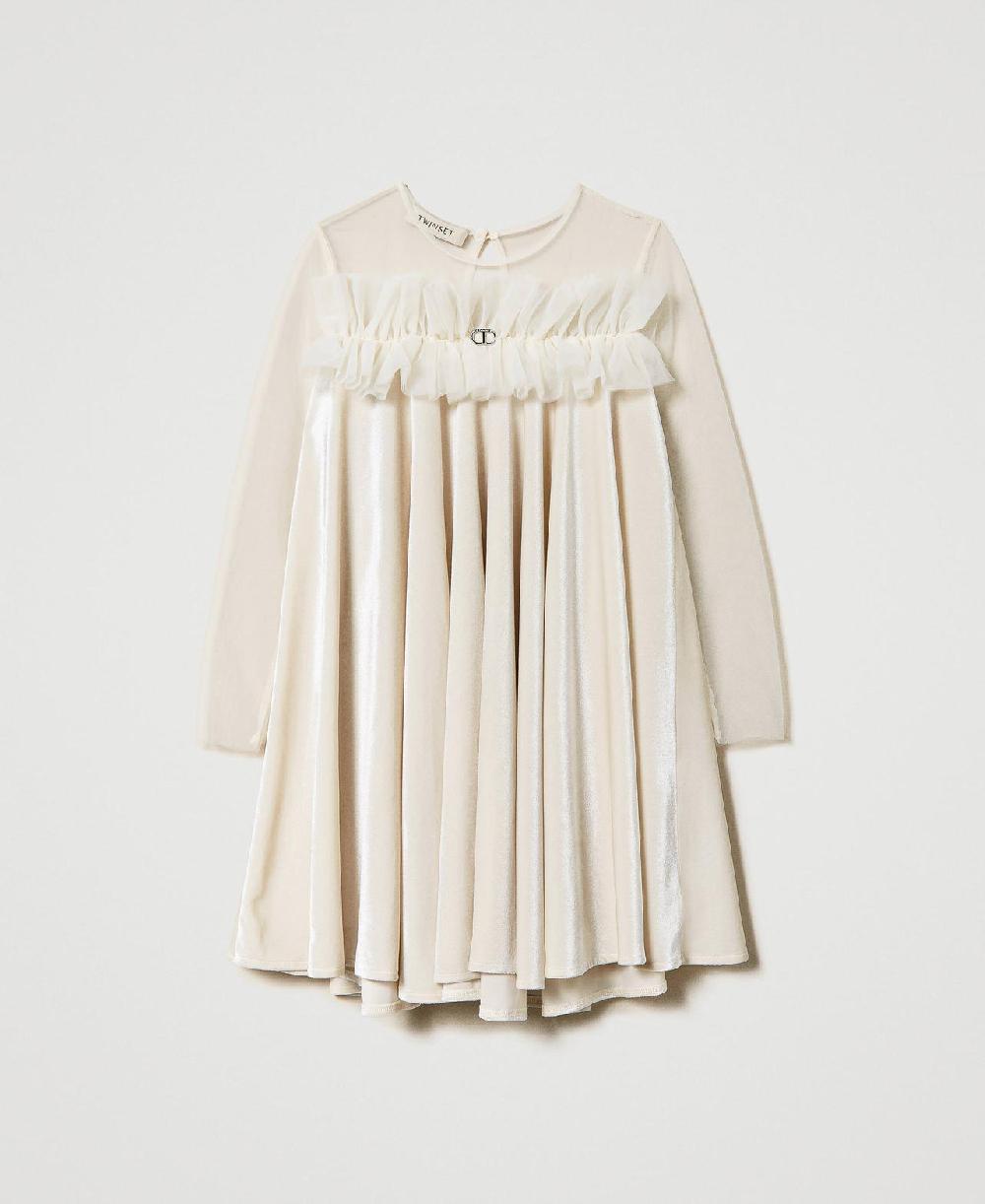 Scee by twin set Abito corto in ciniglia e tulle Moda