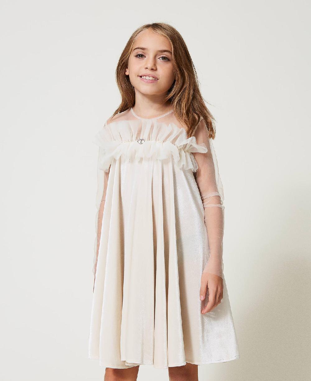 Scee by twin set Abito corto in ciniglia e tulle Moda