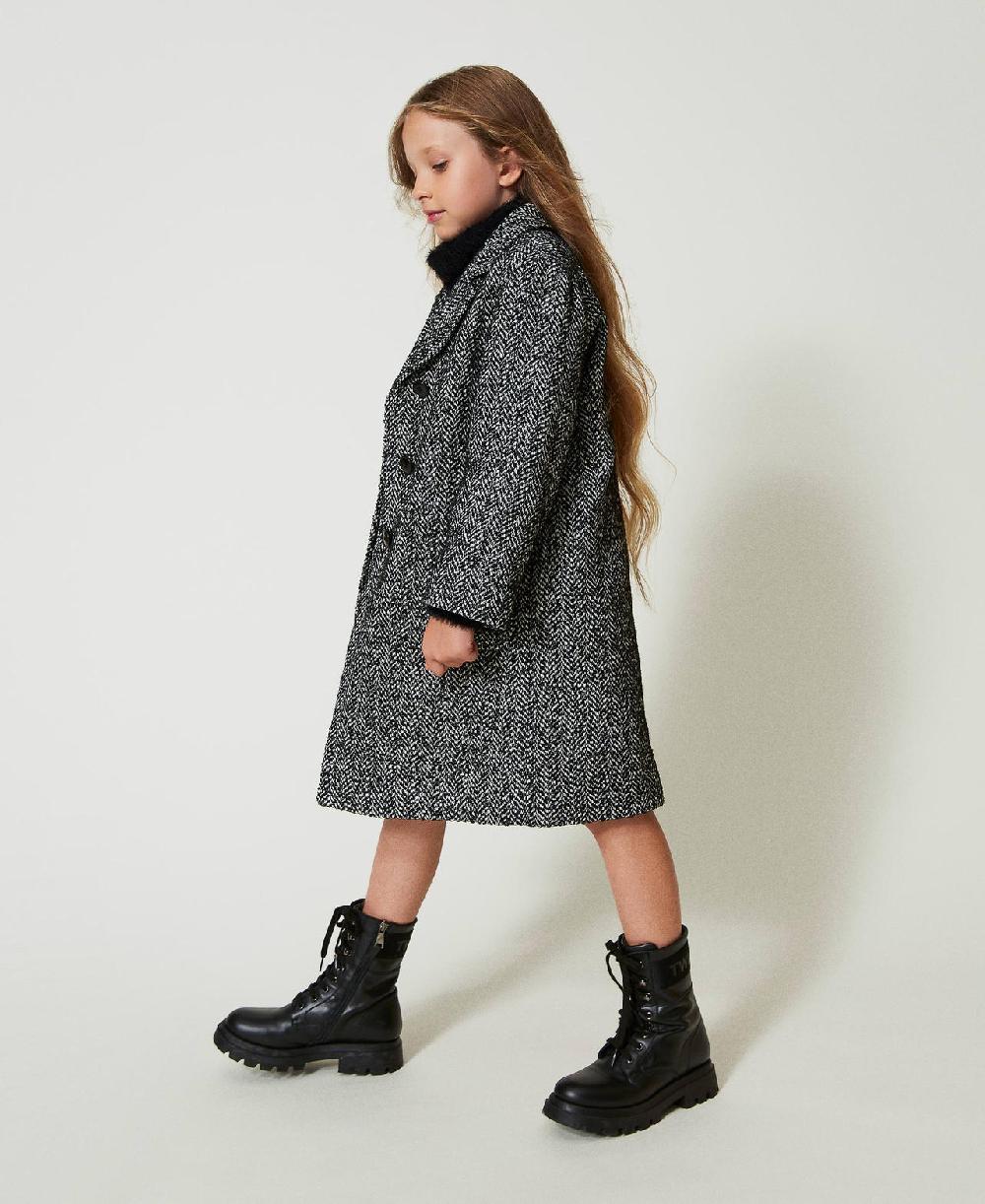 Scee by twin set Cappotto in panno chevron Spedizione gratuita