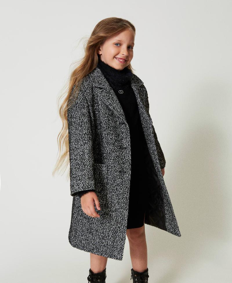 Scee by twin set Cappotto in panno chevron Spedizione gratuita