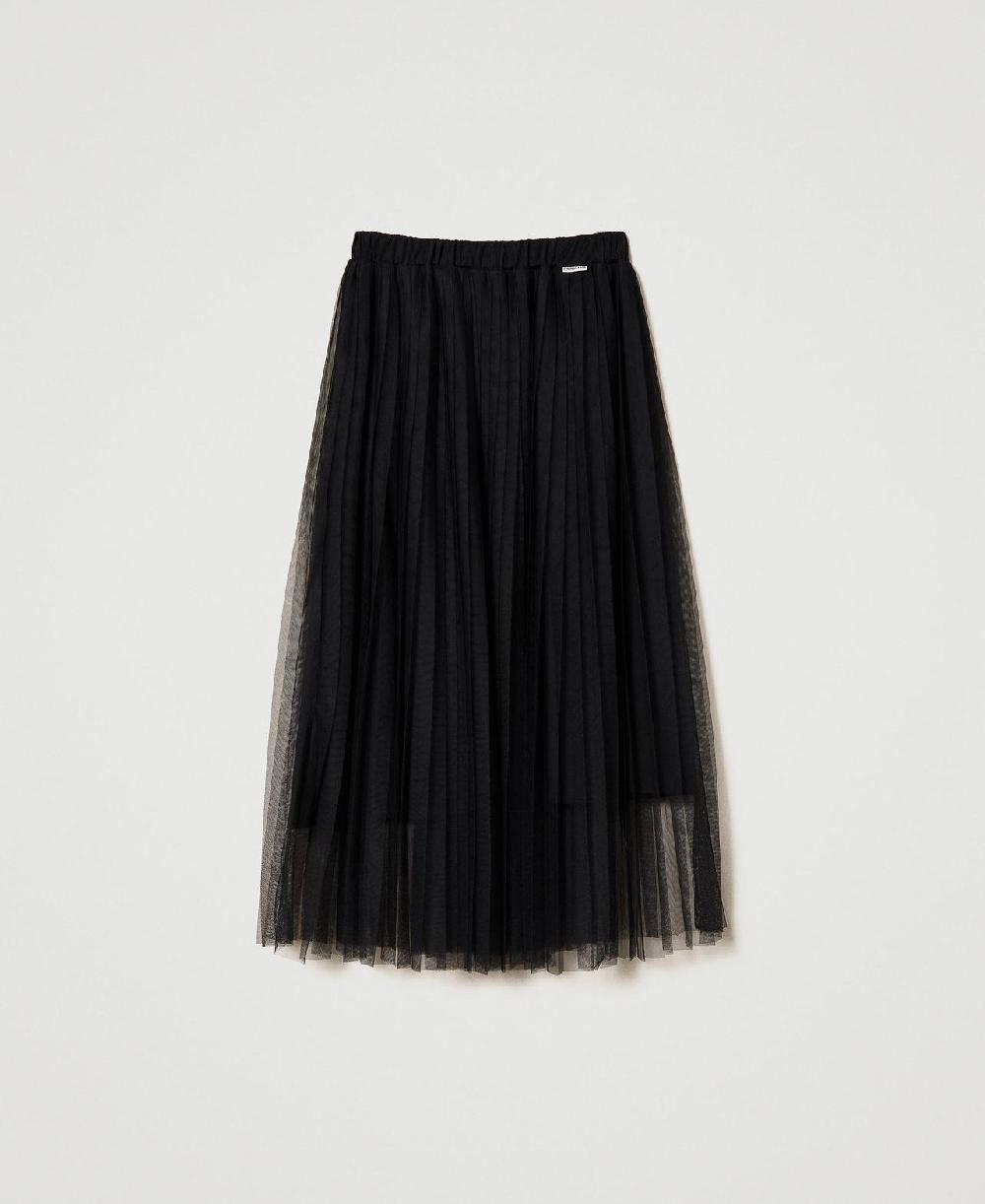 Scee by twin set Gonna longuette in tulle plissé Comprare a buon mercato